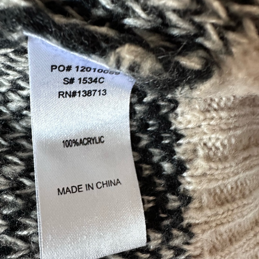 Doe & Rae Boutique Long Duster Open Cardigan Leopard Print Black/Ivory Large - Picture 5 of 9